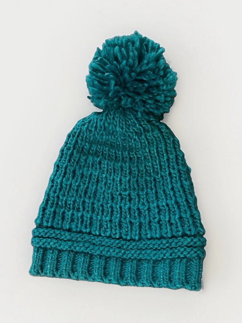 Echo Women's Loopy Chunky Knit Pom Beanie Vibrant Teal Green One Size